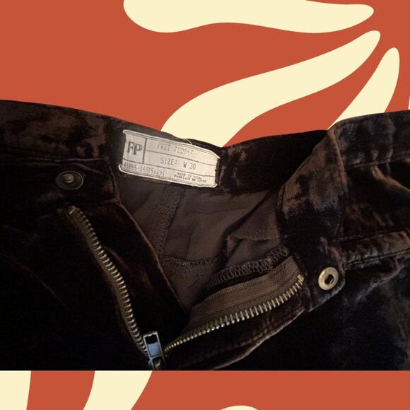 Free People Brown Velvet Wide-Leg Capris, Size 30 - Picture 6 of 9
